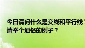 今日请问什么是交线和平行线？请问什么是交线和平行线？请举个通俗的例子？