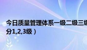 今日质量管理体系一级二级三级文件（质量体系文件如何划分1,2,3级）