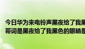 今日华为来电铃声黑夜给了我黑色眼睛（华为 手机铃声有句哥词是黑夜给了我黑色的眼睛是什么歌）