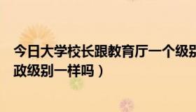 今日大学校长跟教育厅一个级别（大学校长和教育部部长行政级别一样吗）