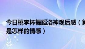 今日桃李杯舞蹈洛神观后感（第九届桃李杯舞蹈洛神表达的是怎样的情感）