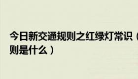 今日新交通规则之红绿灯常识（我是新手，红绿灯的交通规则是什么）