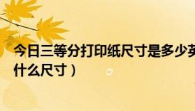 今日三等分打印纸尺寸是多少英寸（电脑打印纸三种等分是什么尺寸）