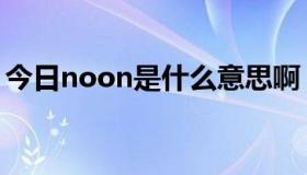 今日noon是什么意思啊（noon是什么意思）