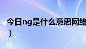 今日ng是什么意思网络用语（NG是什么意思）