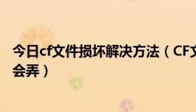 今日cf文件损坏解决方法（CF文件损坏了怎么办我怎么都不会弄）