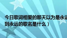 今日歌词相爱的那天以为是永远（最后一句歌词是你说相爱到永远的歌名是什么）