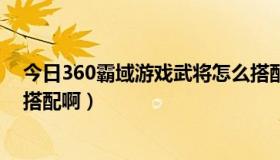 今日360霸域游戏武将怎么搭配啊（360霸域游戏武将怎么搭配啊）