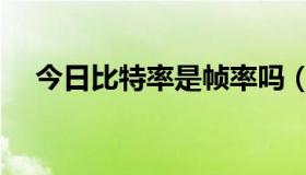 今日比特率是帧率吗（比特率是什么啊）