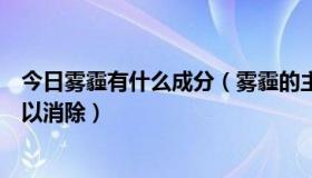 今日雾霾有什么成分（雾霾的主要成分是什么用什么方法可以消除）