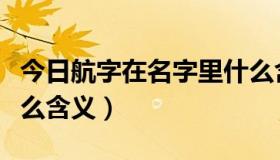 今日航字在名字里什么含义（航字在名字里什么含义）