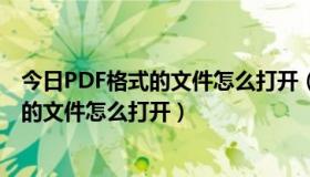 今日PDF格式的文件怎么打开（pdf.download是什么格式的文件怎么打开）