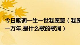 今日歌词一生一世我愿意（我愿意为你许下心愿,我决定爱你一万年,是什么歌的歌词）