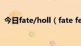 今日fate/holl（fate fell shart 什么意思）