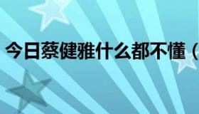 今日蔡健雅什么都不懂（蔡健雅什么歌好听）