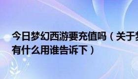 今日梦幻西游要充值吗（关于梦幻游侠.我冲值了 但不知道有什么用谁告诉下）