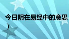 今日阴在易经中的意思（易经中解释何为阴阳）