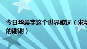 今日华晨宇这个世界歌词（求华晨宇新世界的歌词，要文字的谢谢）