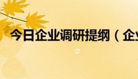 今日企业调研提纲（企业调研提纲怎么写）