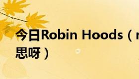 今日Robin Hoods（robin hood是代表意思呀）