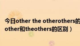 今日other the otherothers的区别（other和others和theother和theothers的区别）