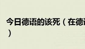 今日德语的该死（在德语里尼玛死是什么意思）