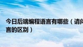 今日后端编程语言有哪些（请问网页编程语言与后台编程语言的区别）