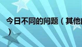 今日不同的问题（其他问题和其它问题的区别）