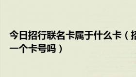 今日招行联名卡属于什么卡（招行信用卡主卡和附属卡是同一个卡号吗）