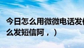 今日怎么用微微电话发信息（微微网络电话怎么发短信阿，）