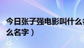 今日张子强电影叫什么名字（张子强电影叫什么名字）