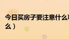 今日买房子要注意什么事项（买房子要注意什么）