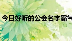 今日好听的公会名字霸气（好听的公会名字）