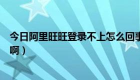 今日阿里旺旺登录不上怎么回事（阿里旺旺登录不上怎么办啊）