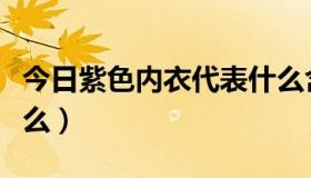 今日紫色内衣代表什么含义（紫色内衣代表什么）