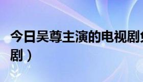 今日吴尊主演的电视剧免费（吴尊主演的电视剧）