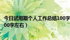 今日试用期个人工作总结100字左右（试用期个人工作总结100字左右）