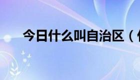 今日什么叫自治区（什么叫自我怀疑）