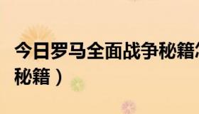 今日罗马全面战争秘籍怎么用（罗马全面战争秘籍）