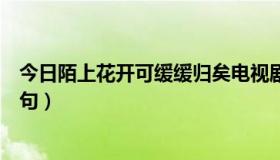 今日陌上花开可缓缓归矣电视剧（陌上花开可缓缓归矣下一句）