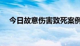 今日故意伤害致死案例（故意伤害致死）