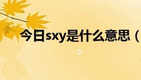 今日sxy是什么意思（SEX是什么意思）