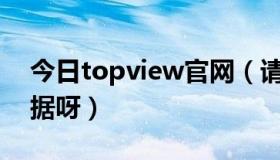 今日topview官网（请问什么是Topview数据呀）