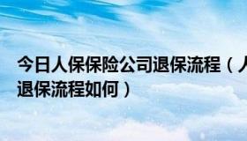 今日人保保险公司退保流程（人寿保险退保流程，人寿保险退保流程如何）