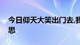 今日仰天大笑出门去,我辈岂是蓬蒿人是啥意思