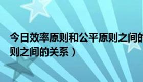 今日效率原则和公平原则之间的关系是（效率原则和公平原则之间的关系）