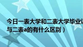 今日一表大学和二表大学毕业证有区别吗（二表b的毕业证与二表a的有什么区别）