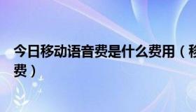 今日移动语音费是什么费用（移动语音短信怎么使用怎么收费）