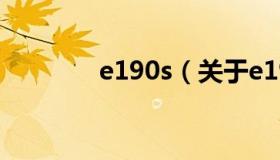 e190s（关于e190s的介绍）