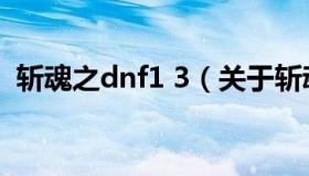 斩魂之dnf1 3（关于斩魂之dnf1 3的介绍）